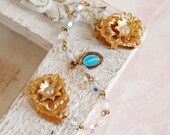 Vintage Rhinestone Rosary Sweater Clips