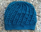 Slouchy Teal Spiral Hat