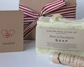 Bee Thankful Gift Set - Your Choice of Soap & Beeswax Lip Balm - Teacher Gift, Thank you gift, Appreciation Gift