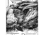 Never Laugh at Live Dragons notecard set