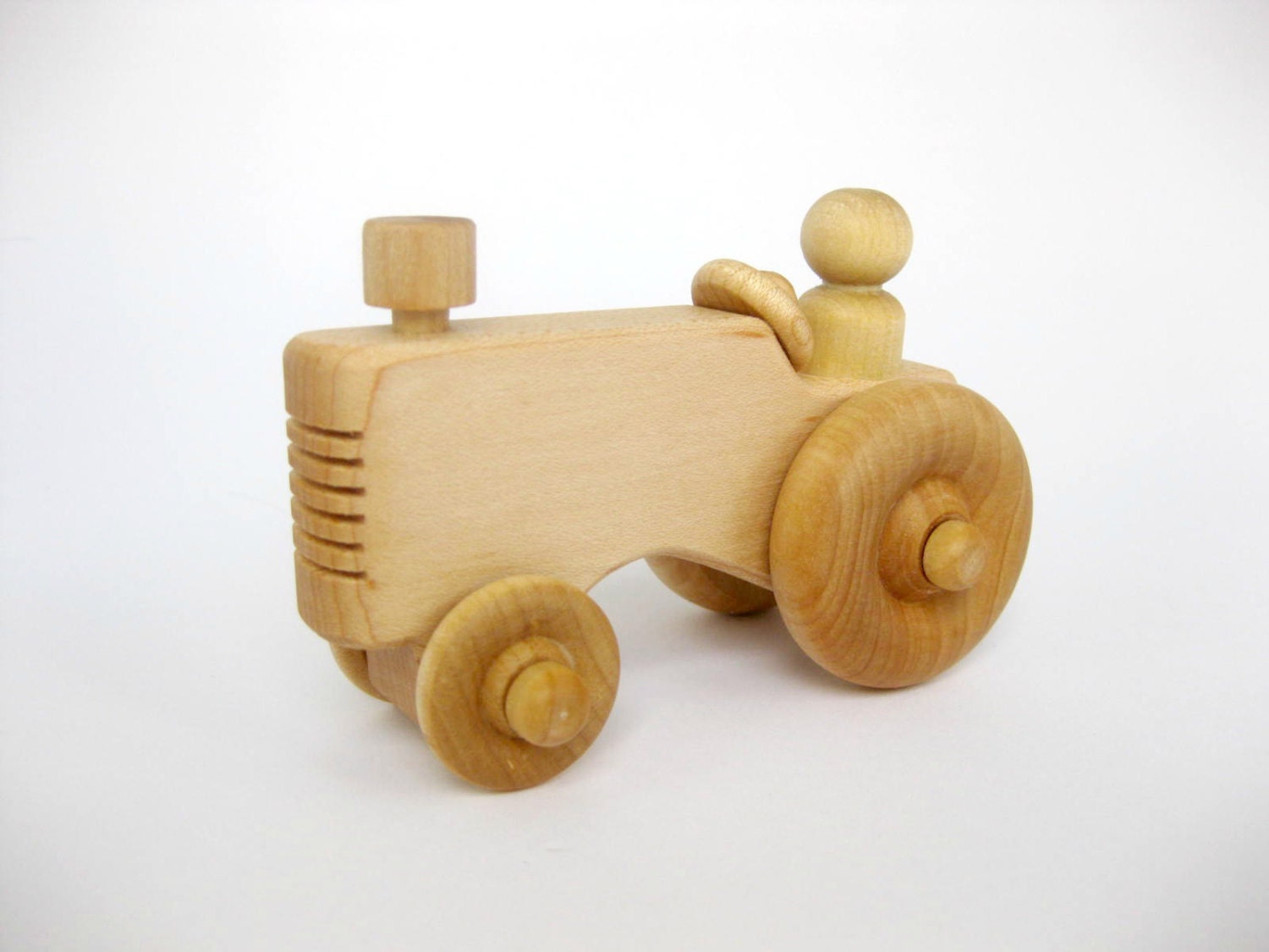 Organic Wooden Toy Farm Tractor Natural Maple