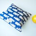 Large Zippered Wet Bag Pouch Makeup Bag - Navy Hippos