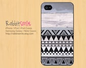 Wood Aztec Black White iPhone 5 Case, iPhone 4 case, Tribal Geometric Pattern iPhone 4s Cover, Triangle Hard Plastic iphone 5 Cover, cases