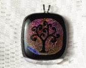 Glass Fused Dichroic Tree Pendant