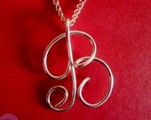 Custom Initials Necklace, Silver Wire Charm, Personalized Wire Name, Pendant Jewelry