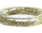 Real Flower Jewelry- Resin Flower Bangle- Resin Flower Jewelry-White Bangle- Purple Bracelet- Real Dried Flowers
