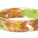 Real Flower Resin Jewelry- Flower Jewelry- Resin Jewelry- Orange Bracelet- Green Bracelet- Jewelry made with Real Flowers