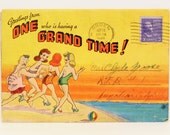 Greetings From One Who is Having a Grand Time - Comic - Postcard Folder - 639