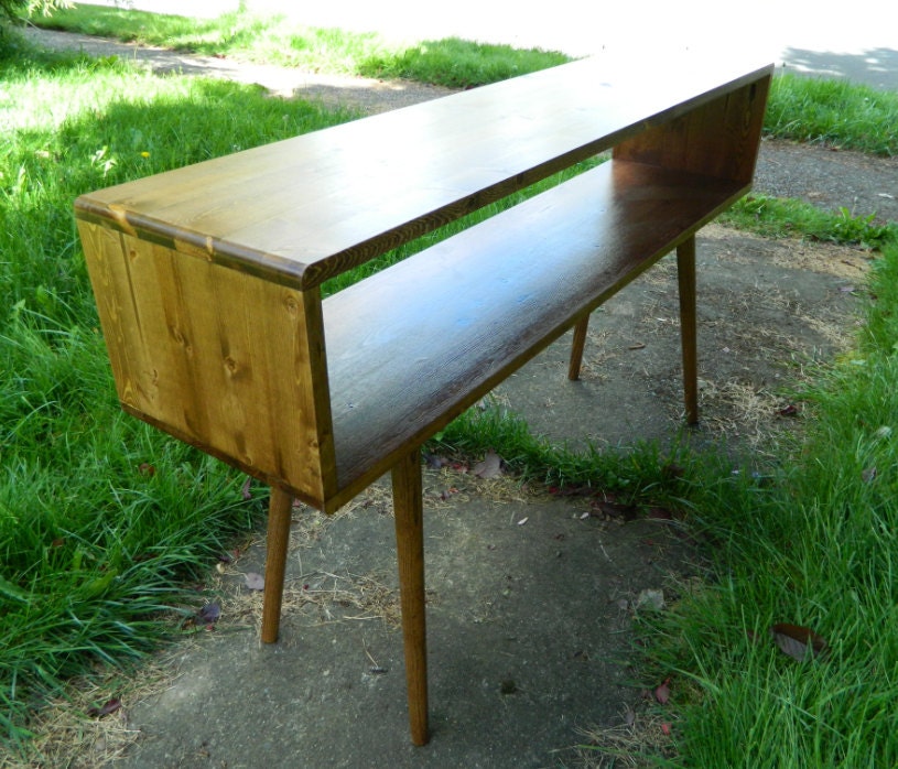 Mid Century Inspired Sofa Table / Shelving Unit