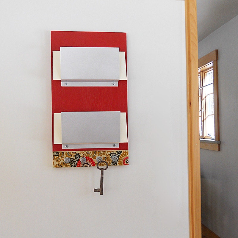KYOTO: wall letter organizer key rack storage modern red asian
