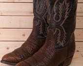 Vintage two tone black & brown Tony Lama cowboy boots size 11EE