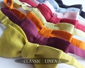 Linen Bow Tie - for your Wedding Party - Groomsmen - many colours available, freestyle bowties / self tie, for men, adjustable bowtie.