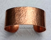 Hammered Copper Cuff  - Hammered Cuff - Copper Bracelet - Wide Cuff - Gift For Her - Gift For Him - Solid Copper - Textured Cuff
