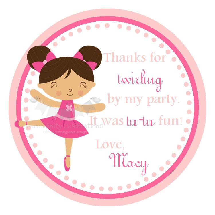 Pretty in Pink Ballerina Tags, Personalized Favor Tags, Set of 12 Thank You Tags, Gift Tags Il_170x135