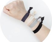 Ribbon Elastic Hair Ties - Storm