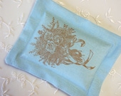 Lavender Sachet, Large Floral/ Bridal Bouquet on Soft Blue Linen (Gifts under 10 dollars) -Fresh Dried Lavender/ Mother's Day Gifts