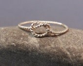 Dainty LOve Knot Ring - Sterling Silver - Twisted Pattern - Stacking Ring - Minimal design