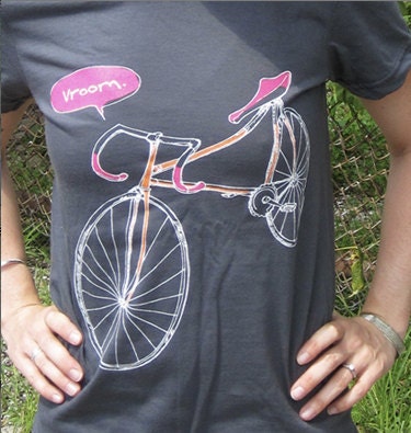 American Apparel Tee / Womens Hand Screen Printed Tshirt / Bicycle Tee / Bike Tee