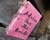 Shabby Chic Bridal Shower Advice For The Bride Book Country Wedding Guest Book Wood Cover Book Distressed Chic Wedding Planner Book