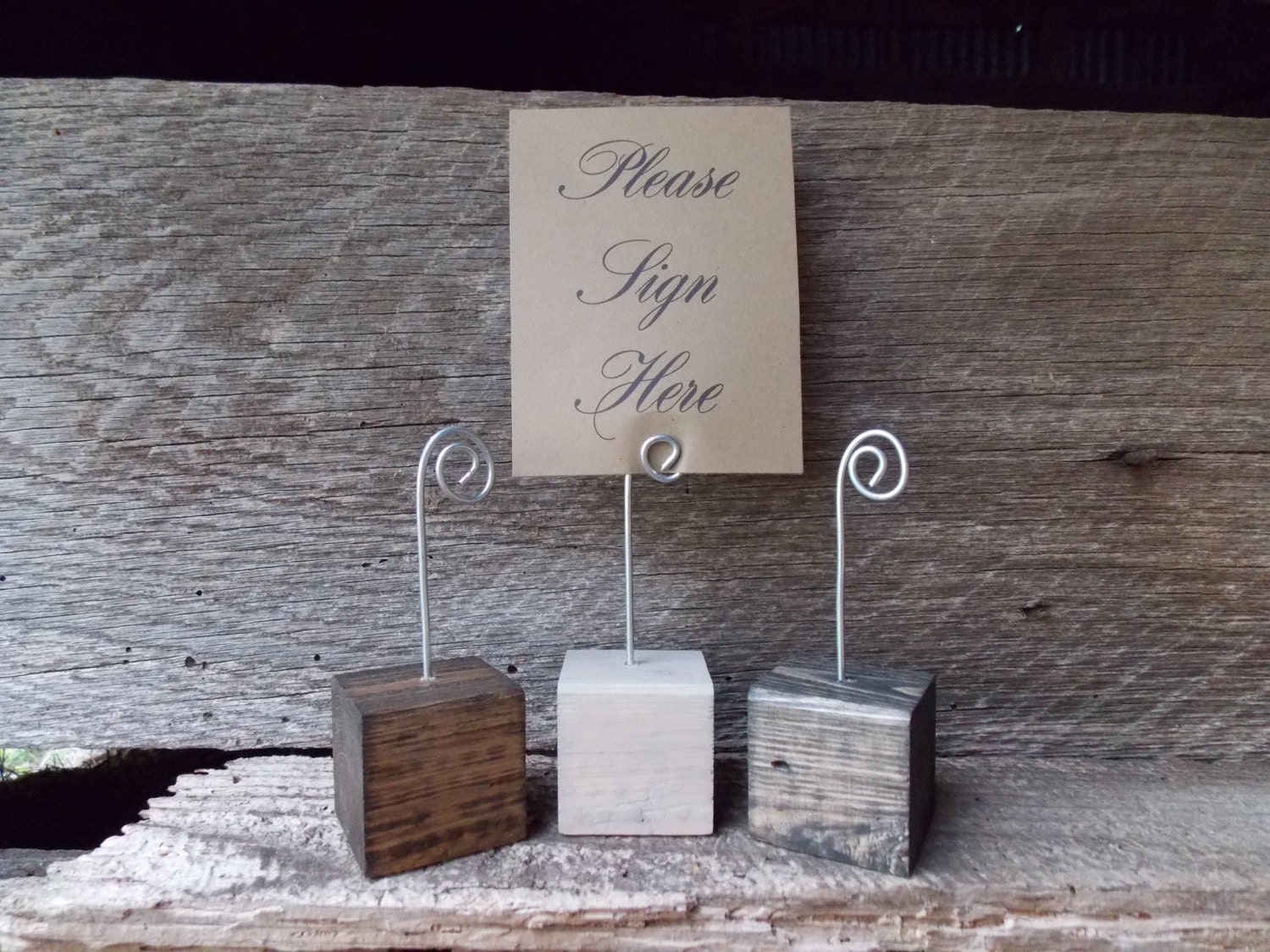 20 Wedding Centerpiece Wood Table Number Block Stand Wood Block With Card Clip Wood Block Place Card Holders Stained Wood Card Holder