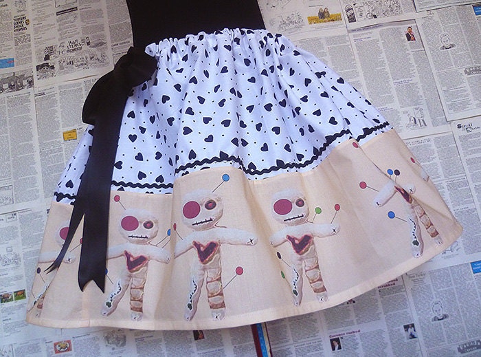 Voodoo Doll, Voodoo Dress, Skirt, Dark Magic, Unique Clothing, Rooby Lane