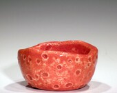 Glossy orange porcelain sponge bowl / votive holder