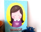 Personalized portrait from your photo in acrylic original hand painted gift idea baby shower birthday wedding child children