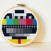 Cross stitch Pattern PDF. Instant download. TV Test Screen. Includes easy beginners instructions.