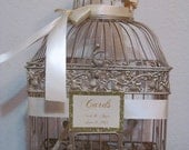 Champagne Wedding Card Box / Glam / 50th Anniversary Card Holder / Bird Cage Wedding Card Holder