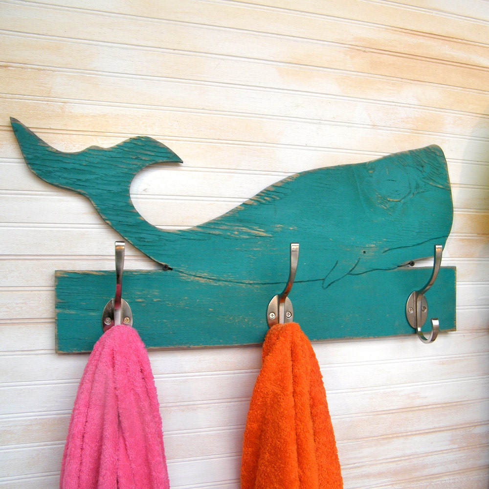 Whale Towel Hook Wooden Kids Bathroom Towel Hook Whale Beach Towel Hook
