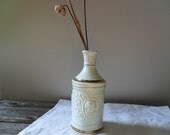 vintage ivory and gold cameo Vanity Fair vase . vintage Arnart 5th Avenue . ivory vase