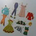 1960s paper dolls . vintage paper dolls . scrap collage . paper doll cut outs . altered art . paper doll clothes and accessories