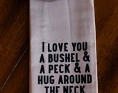 Tea Towel - Hand Printed Organic Flour Sack - Bushel & A Peck