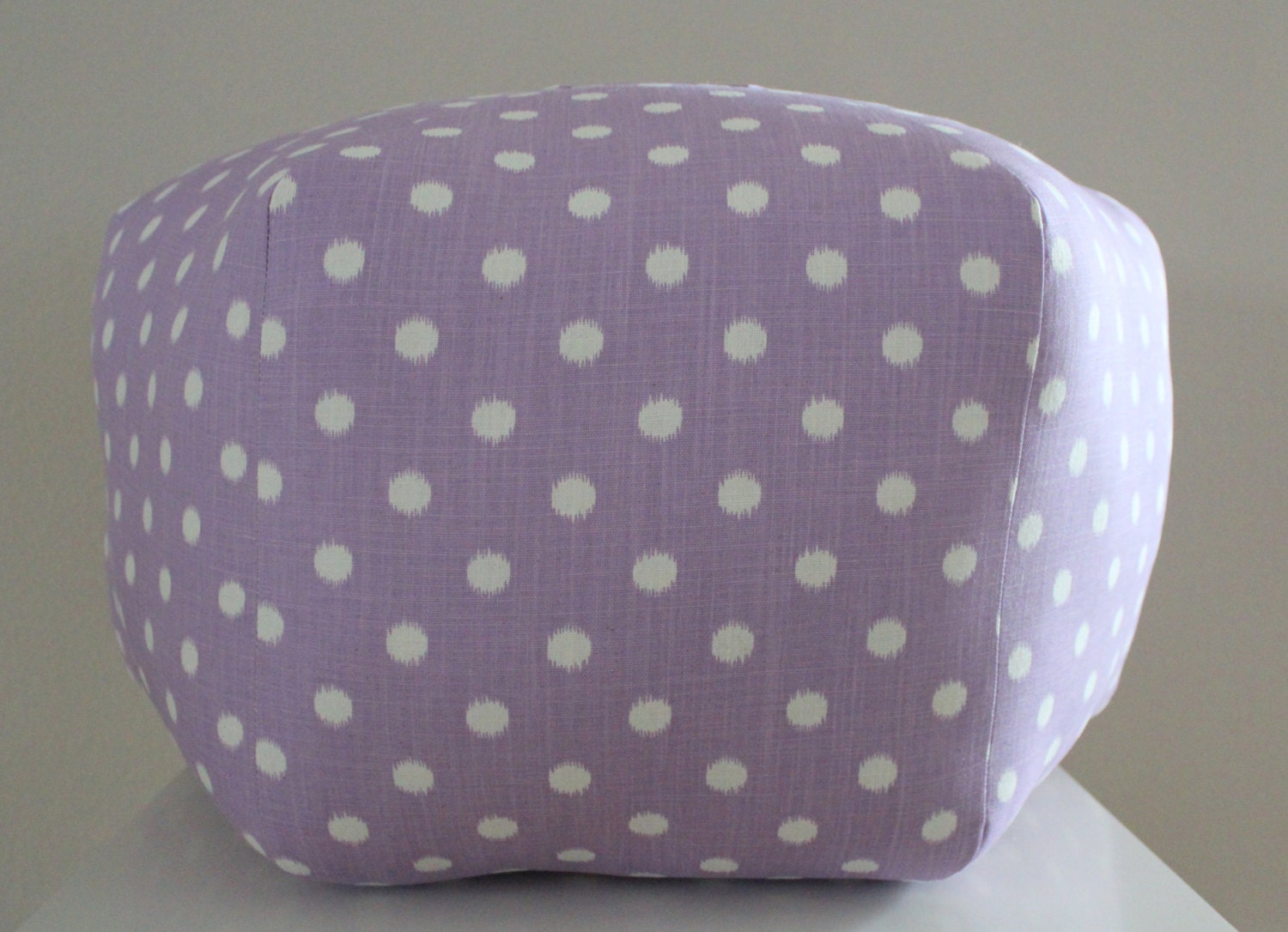 24" Ottoman Pouf Floor Pillow Ikat Dots Grapevine Lavender