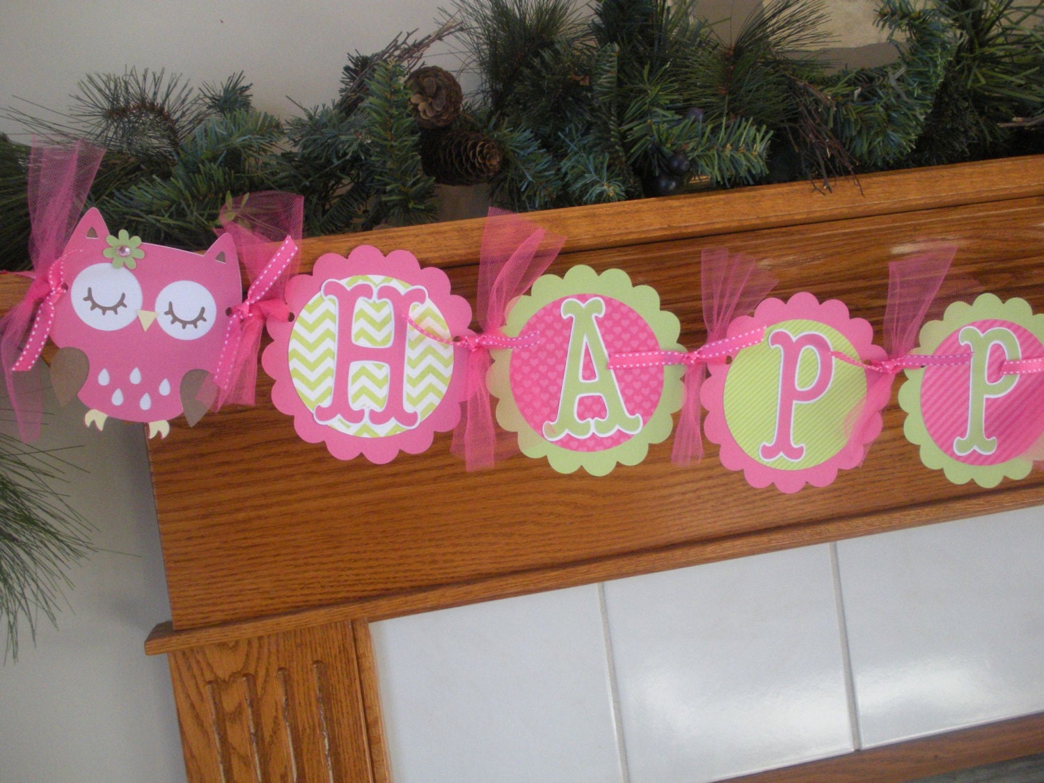 Owl Birthday Banner Happy Birthday Banner You Choose Your Colors