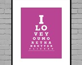 I Love You More Than Butterflies - 8x10 Eye Exam Chart