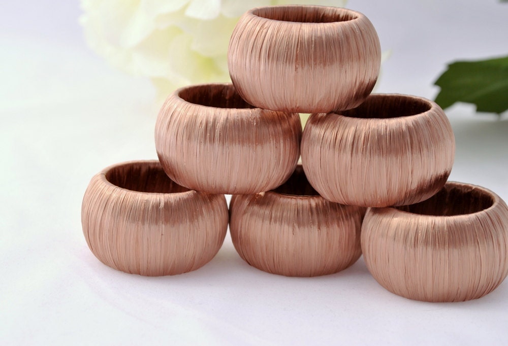Set of 6 - Copper Napkin Rings