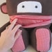 Red Gingham Pajama Pal Monkey Pillow