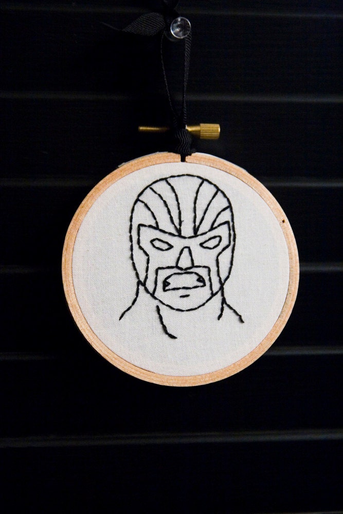 Luchador III Embroidered Wall Art.