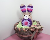 Bunny Rabbit, Easter bunny, Amigurumi crochet bunny, childs toy, baby shower gift, healthy gift, handmade