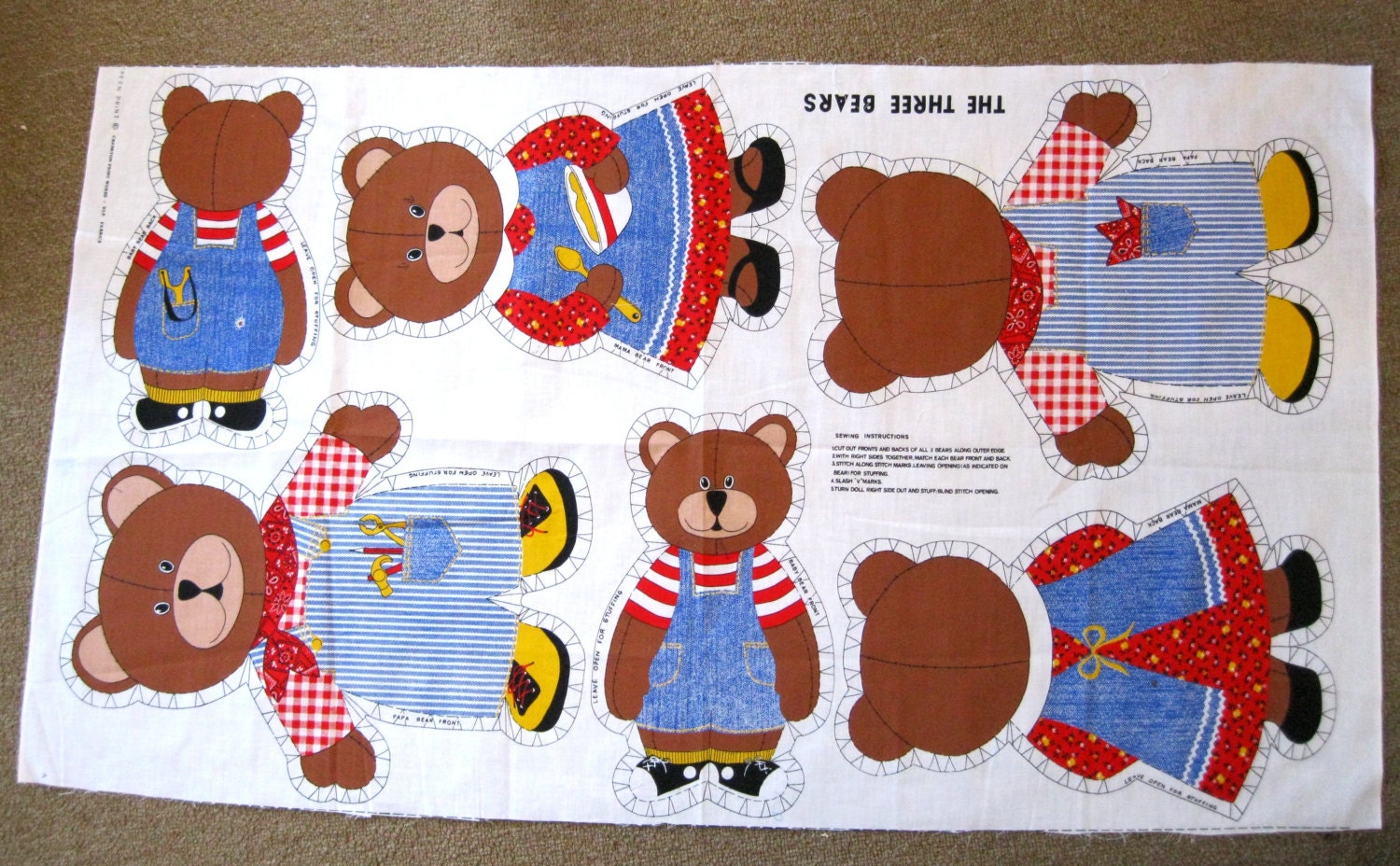 scrap fabric teddy bear