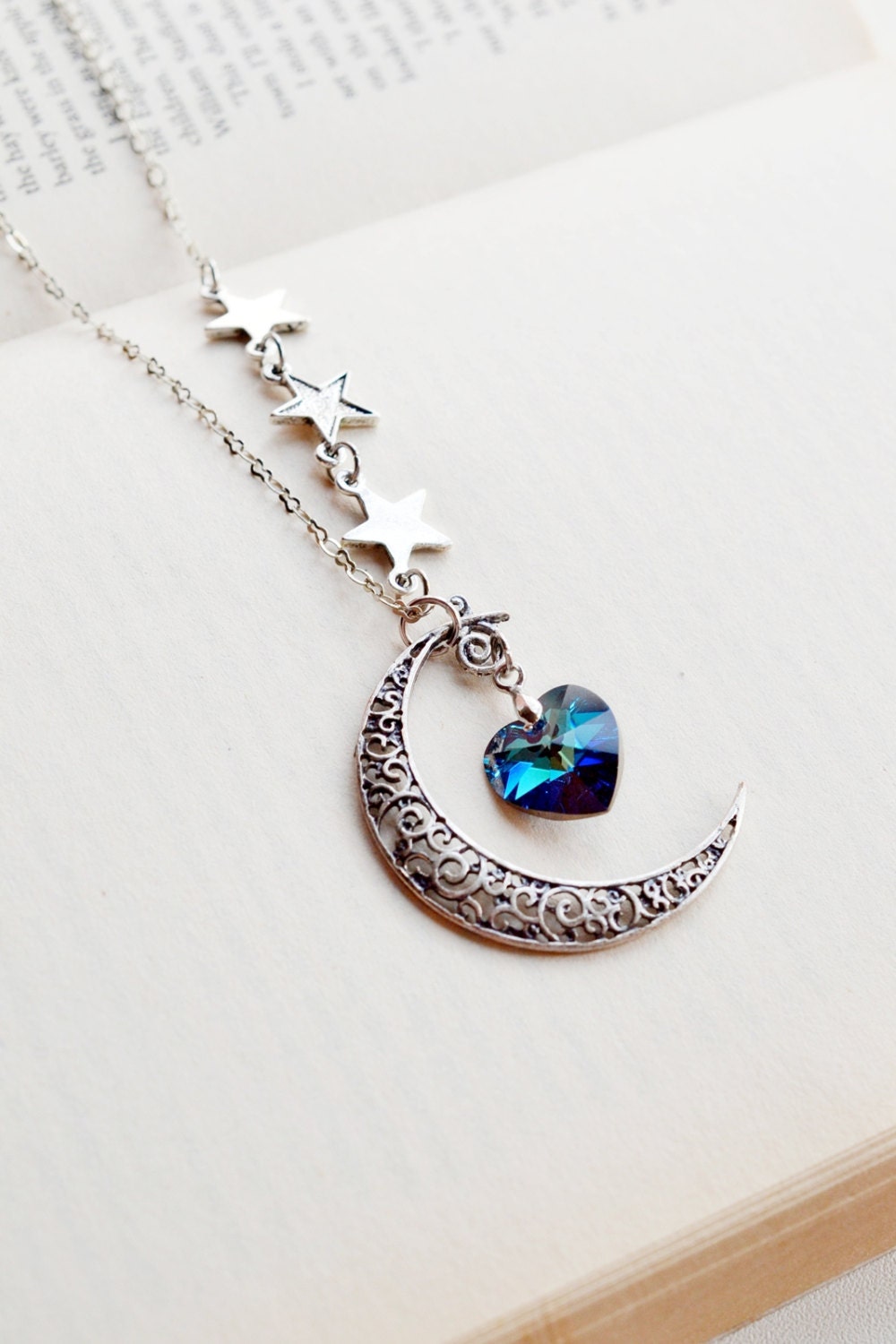 Crescent Moon and Star NecklaceMoon NecklaceAstrology by KimFong