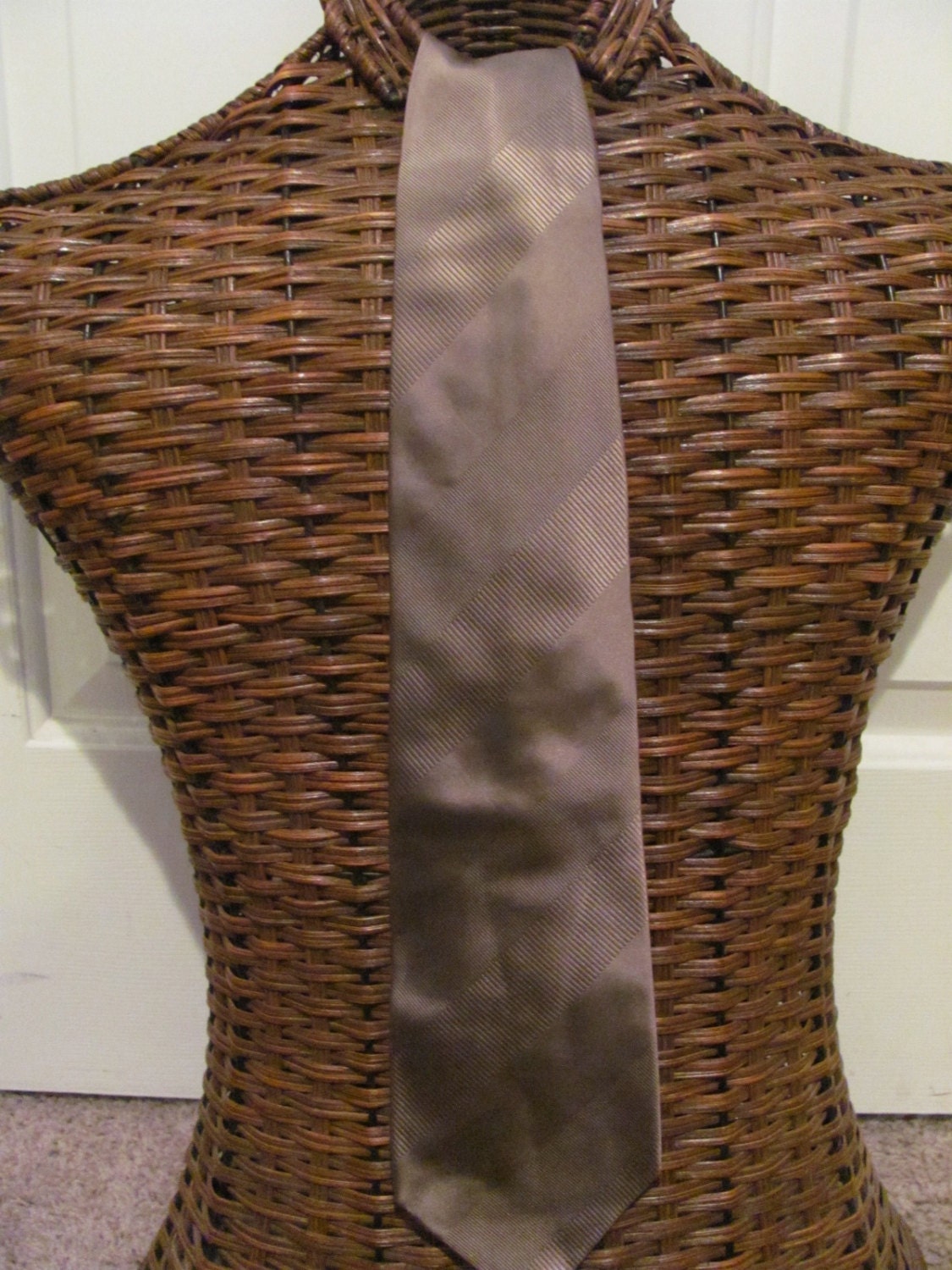 Mens Vintage Brown Gold Banana Republic Silk Neck Tie