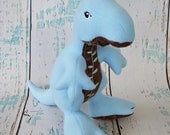 Ready To Ship - Light Blue Dinosaur - FREE SHIPPING