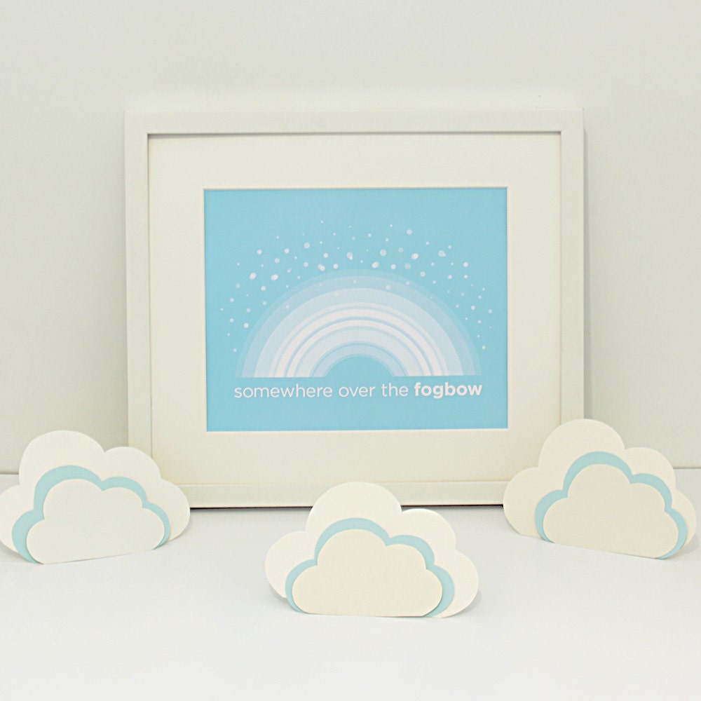 Somewhere over the Fogbow - Art Print, 8" x 10" (20cm x 25cm) in Sky Blue