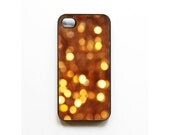 Gold Iphone case. iphone 4 case. iphone 5 case. 4s case. glam. girly. bronze. golden. lights. abstract. surreal
