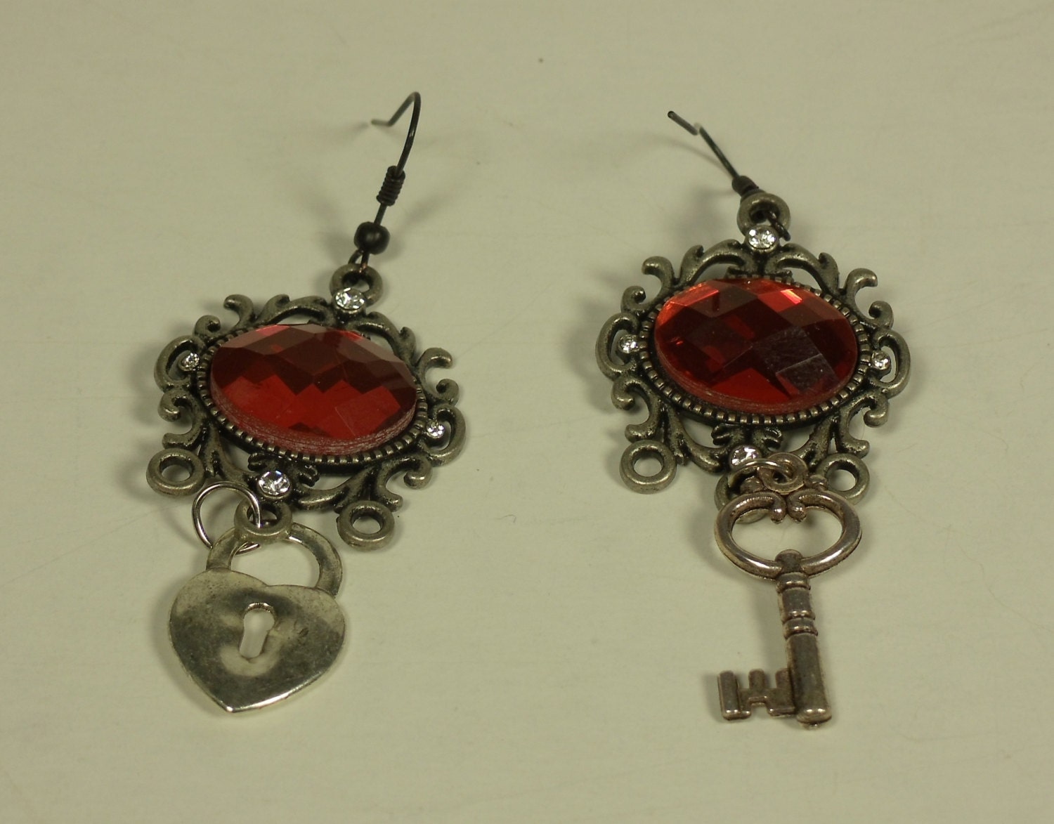 Filigree Lock and Key Earrings