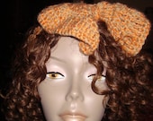 handmade crochet Orange large bow headband