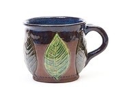 Stoneware Leaf Mug, one of a kind