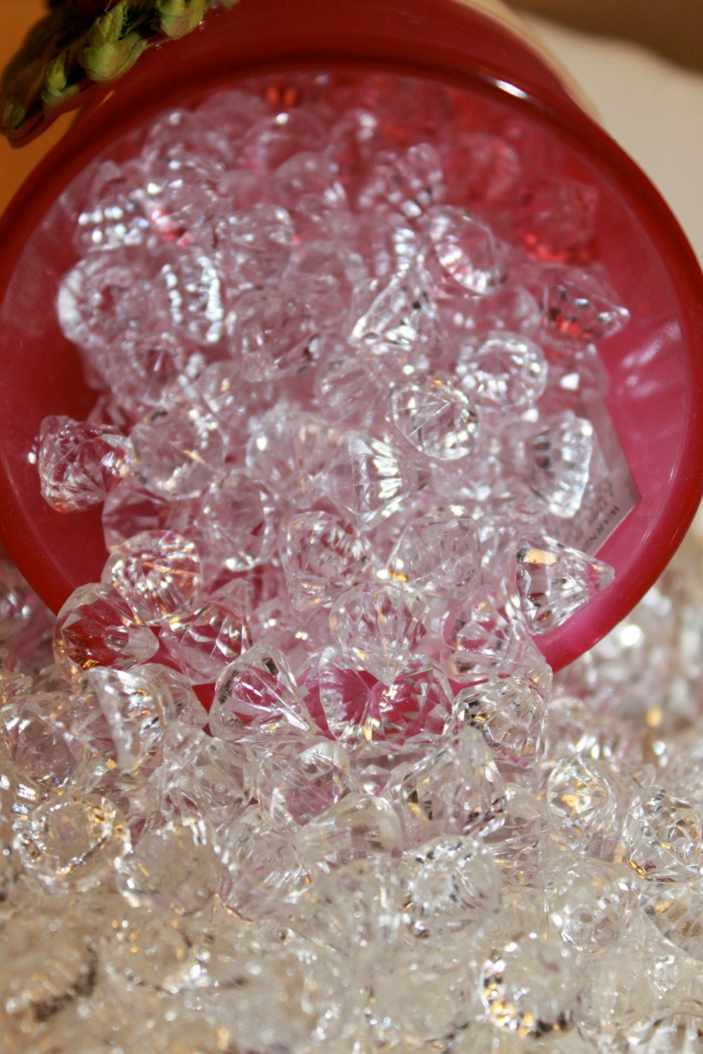 10 Tiny Crystal Diamond Drop Acrylic Chandelier Gems  NEW CLEAR